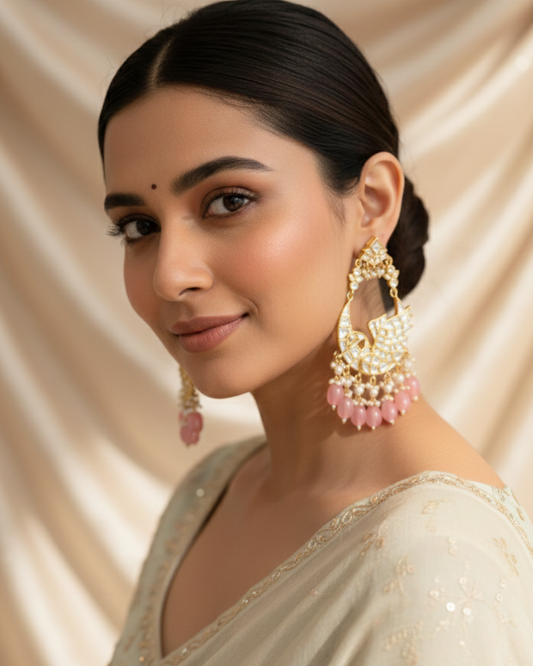 Gulnaar Swan Chandbali Earrings