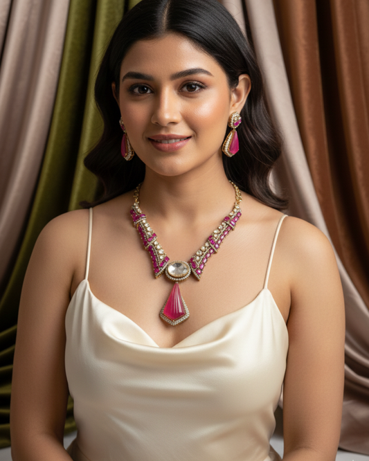 Rani Noor Kundan Necklace Set