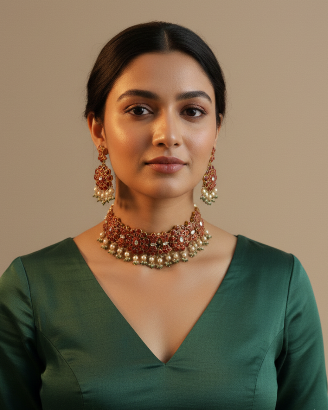 Rangriti Ruby Choker Set