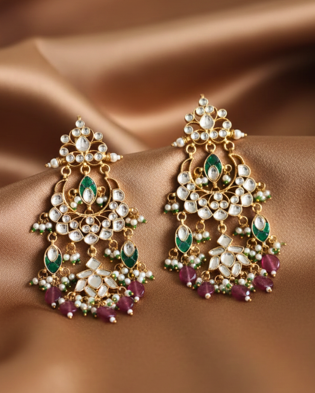 Zeenat-e-Mayur Kundan Earrings