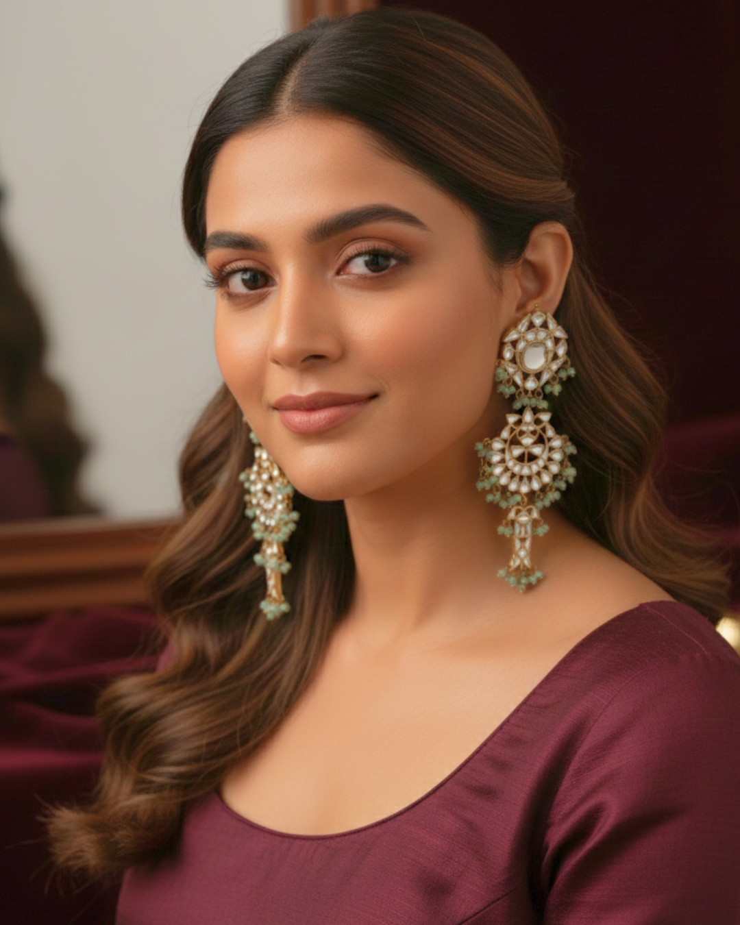 Chandra-Kanti Kundan Earrings