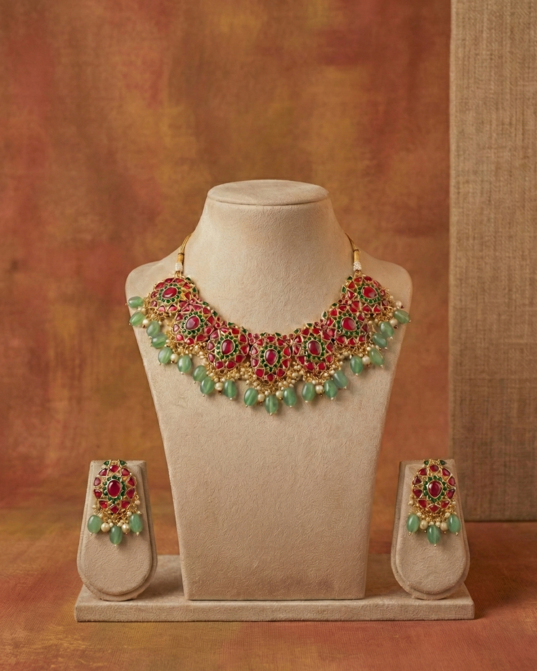 Gulnaar Green Kundan Set