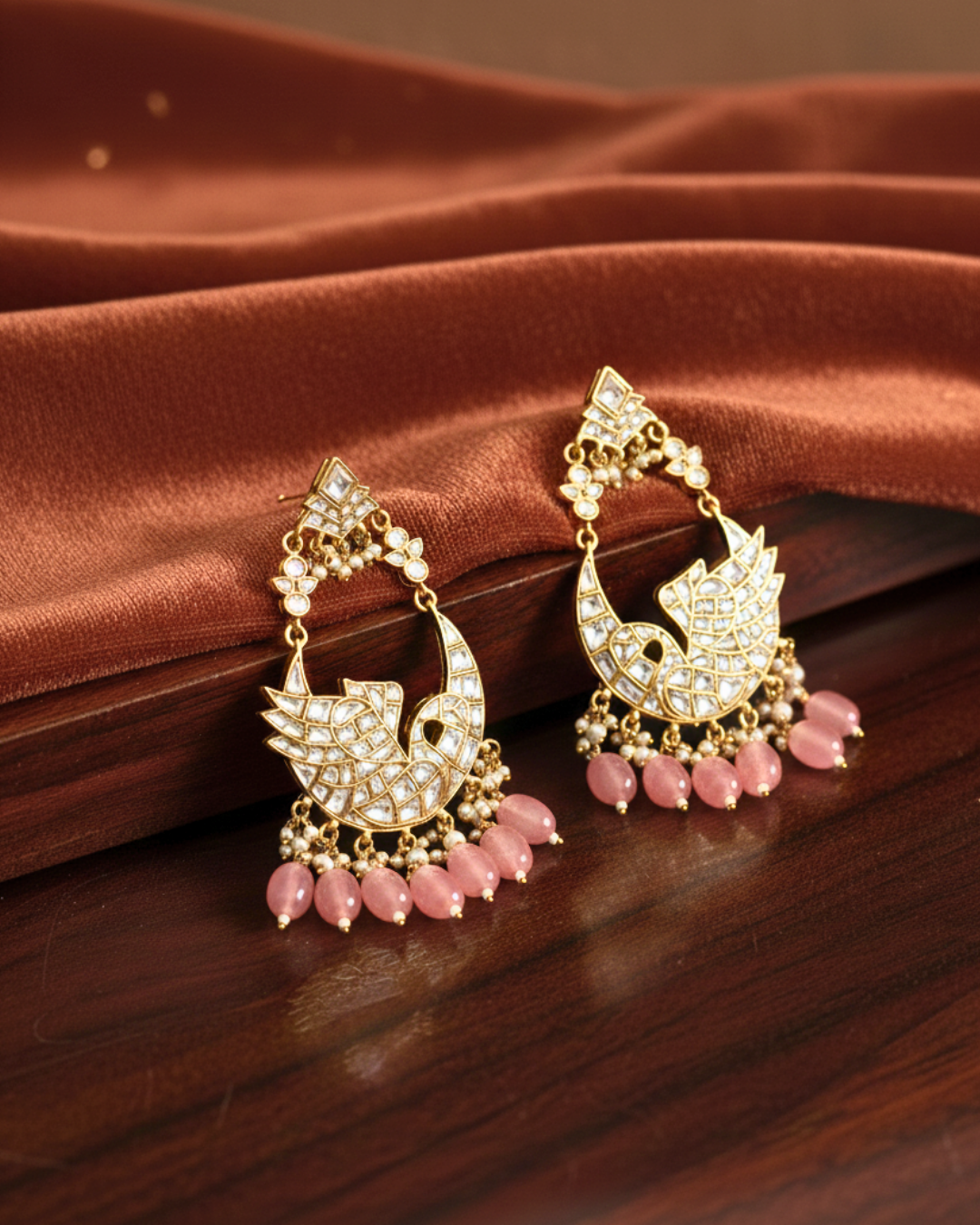 Gulnaar Swan Chandbali Earrings