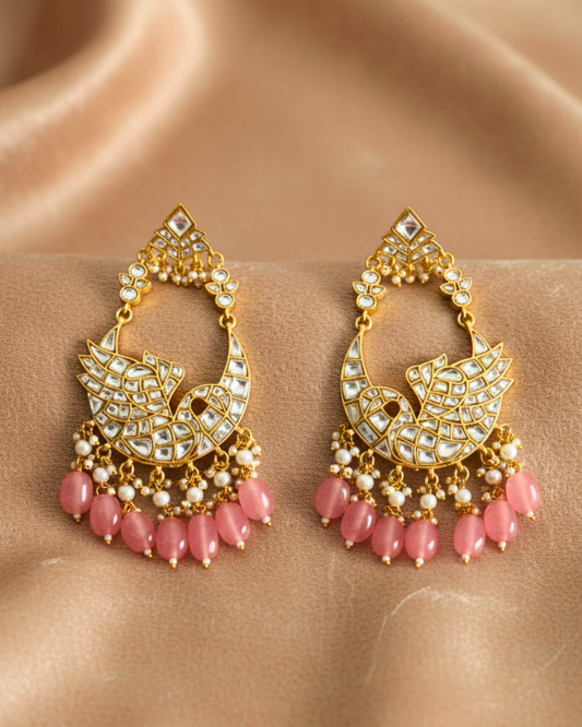 Gulnaar Swan Chandbali Earrings