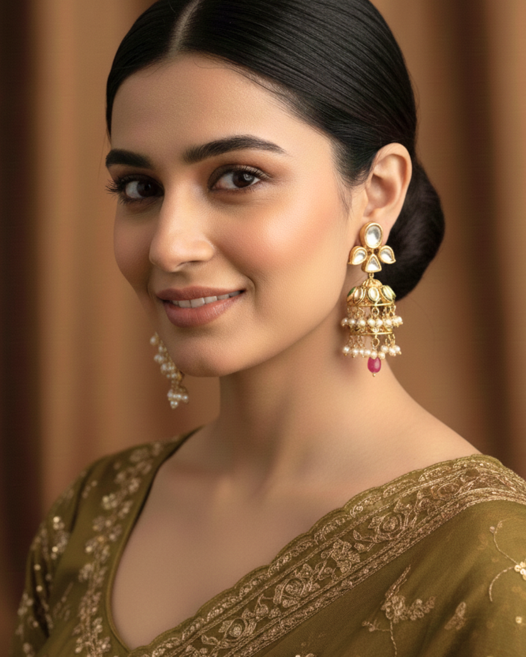 Kalyani Kundan Jhumka Earrings