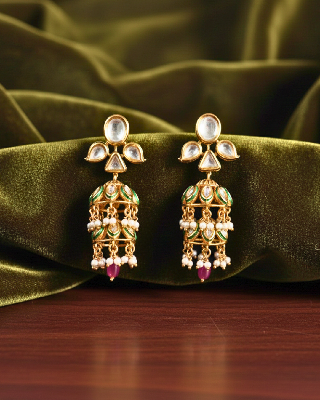 Kalyani Kundan Jhumka Earrings