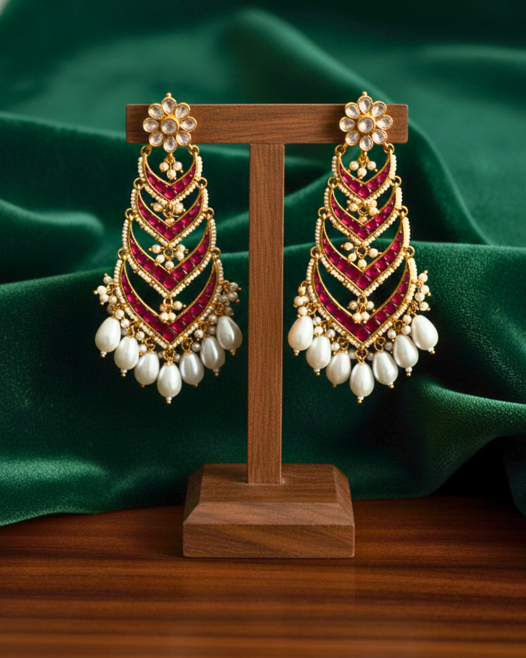 Rajasi Ruby Cascade Earrings