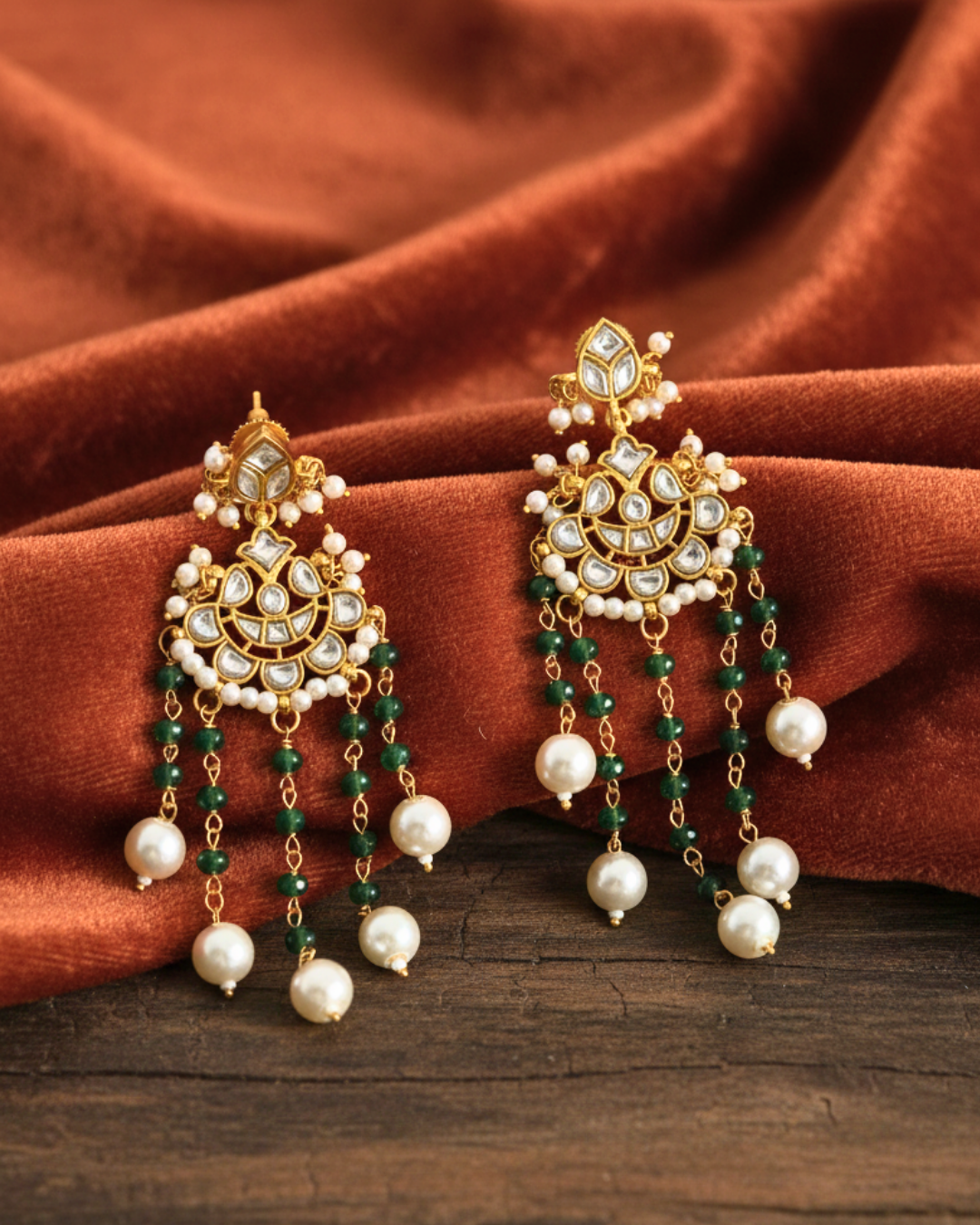 Aarohi Green Drop Earrings