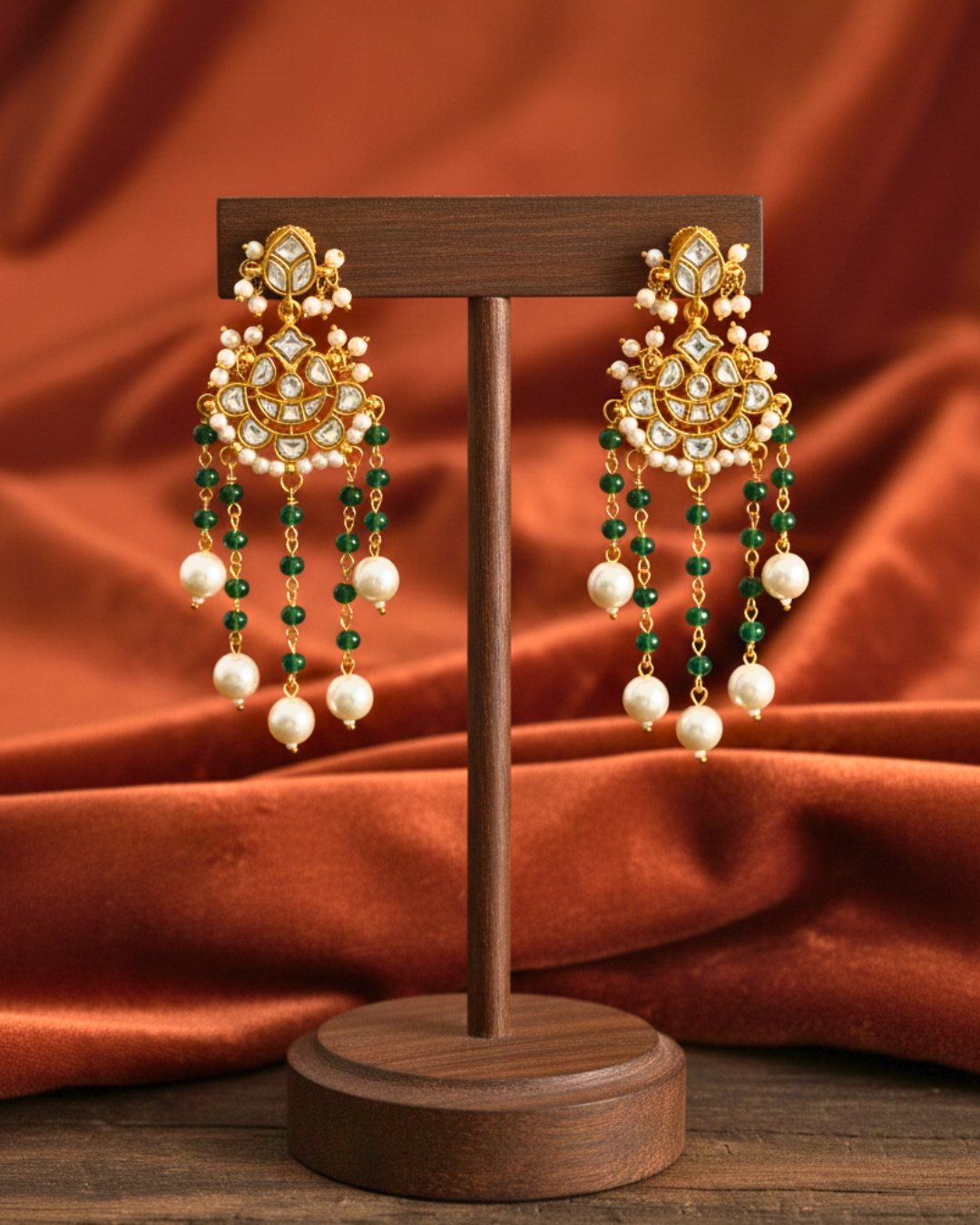 Aarohi Green Drop Earrings