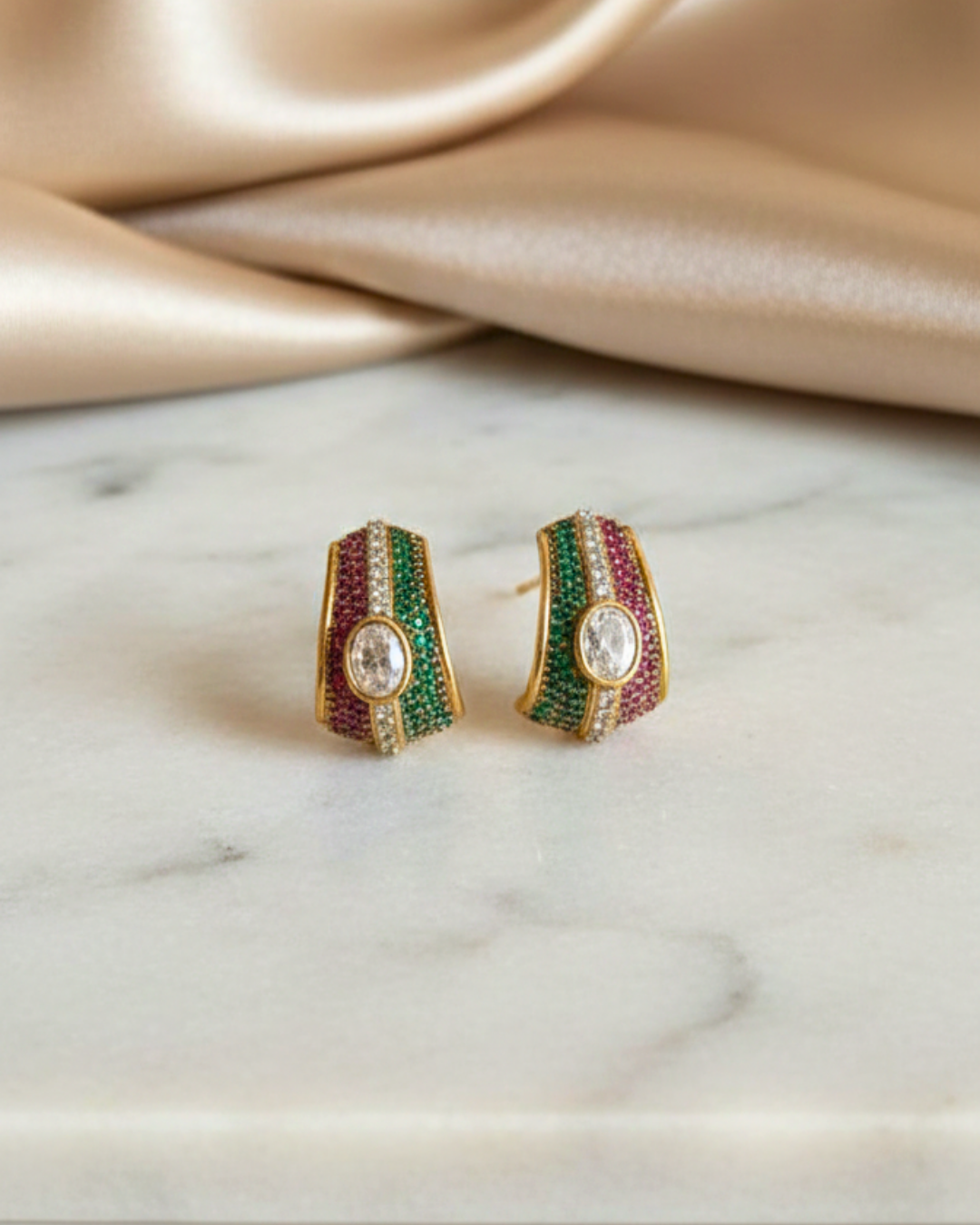 Rajwada Bandhani Studs
