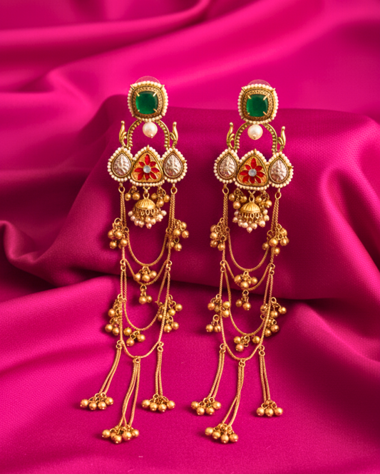 Mahira Emerald Cascade Earrings