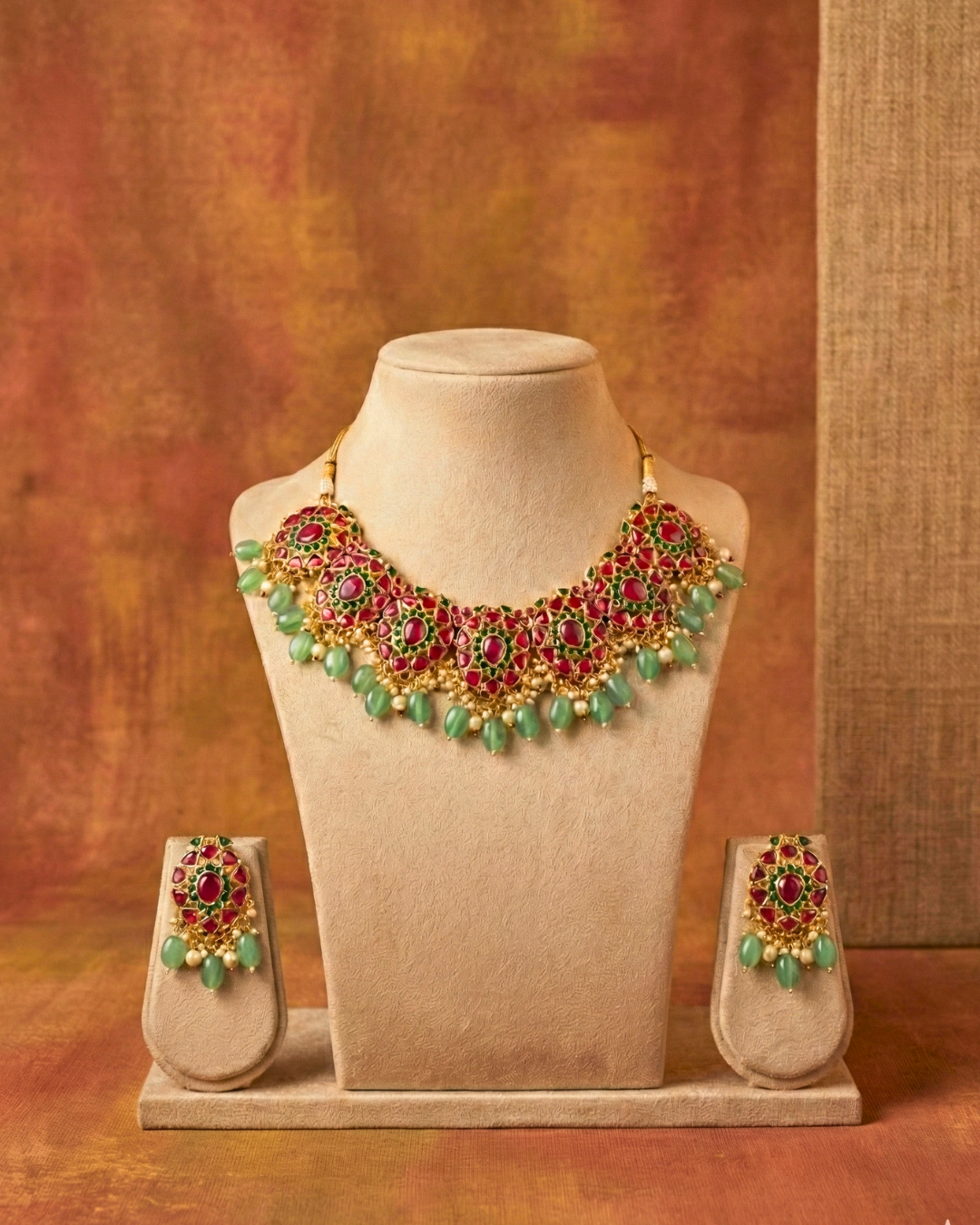 Gulnaar Green Kundan Set