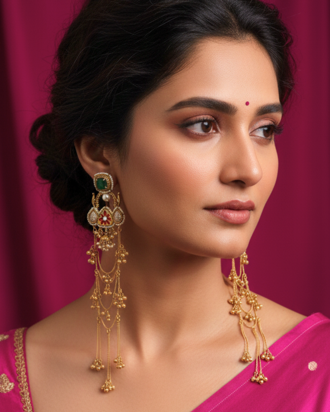 Mahira Emerald Cascade Earrings