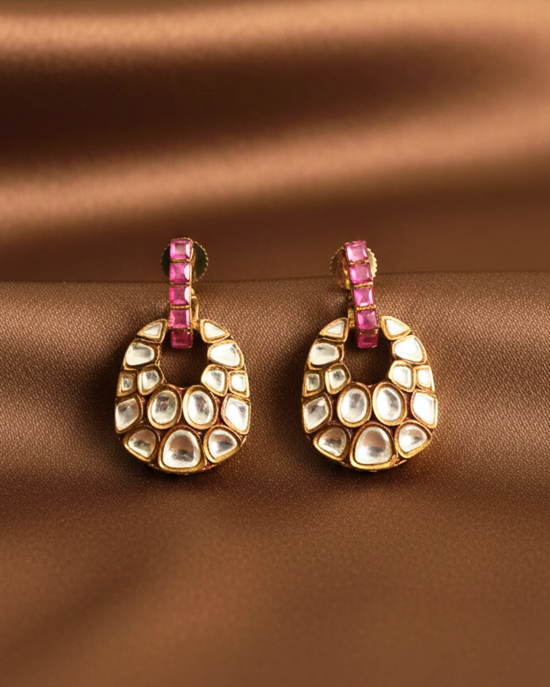 Zeenat Crescent Kundan Drops