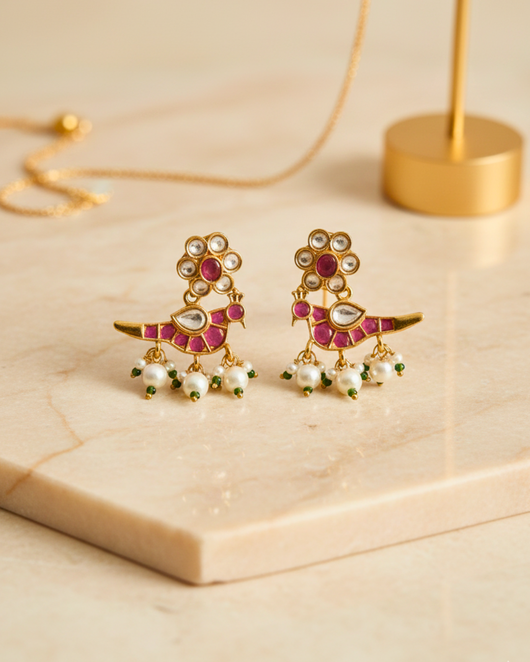 Mayura Kundan Earrings