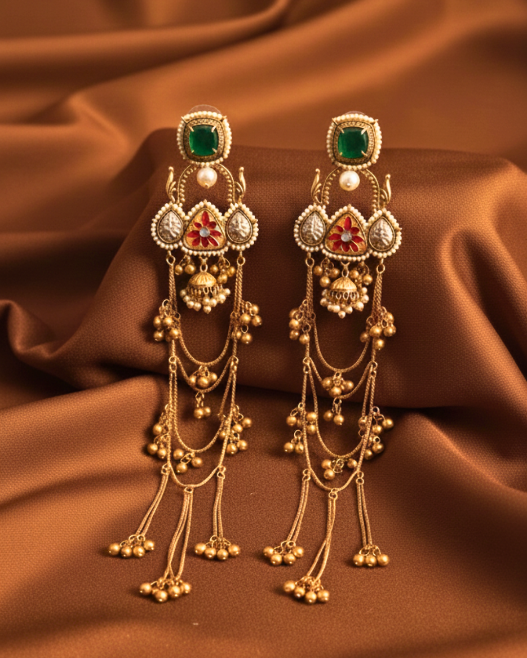 Mahira Emerald Cascade Earrings