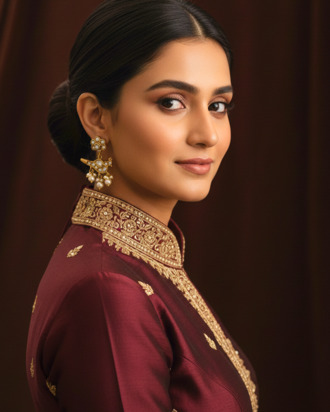 Noor-e-Mayur Kundan Pearl Ear Cuffs