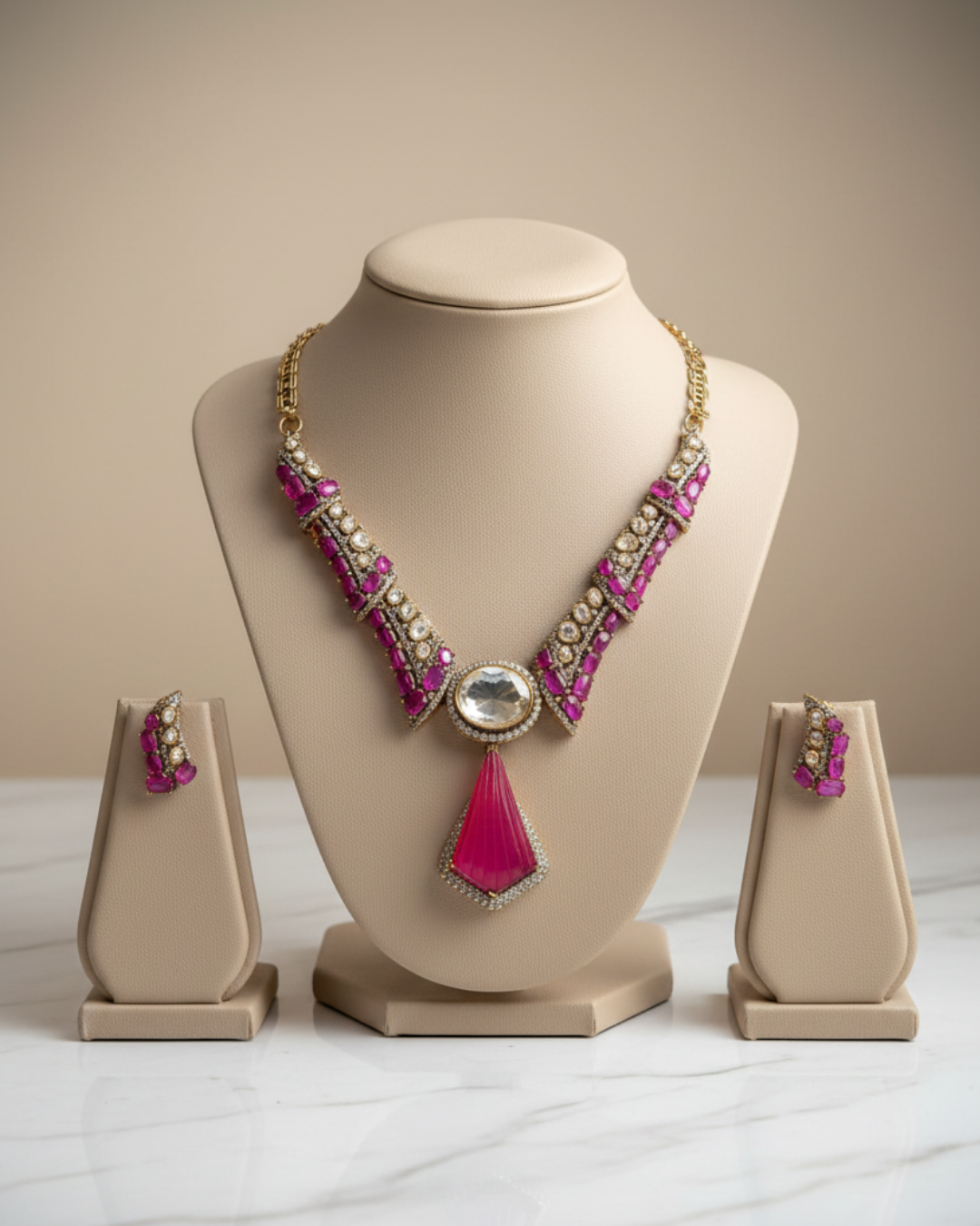 Rani Noor Kundan Necklace Set