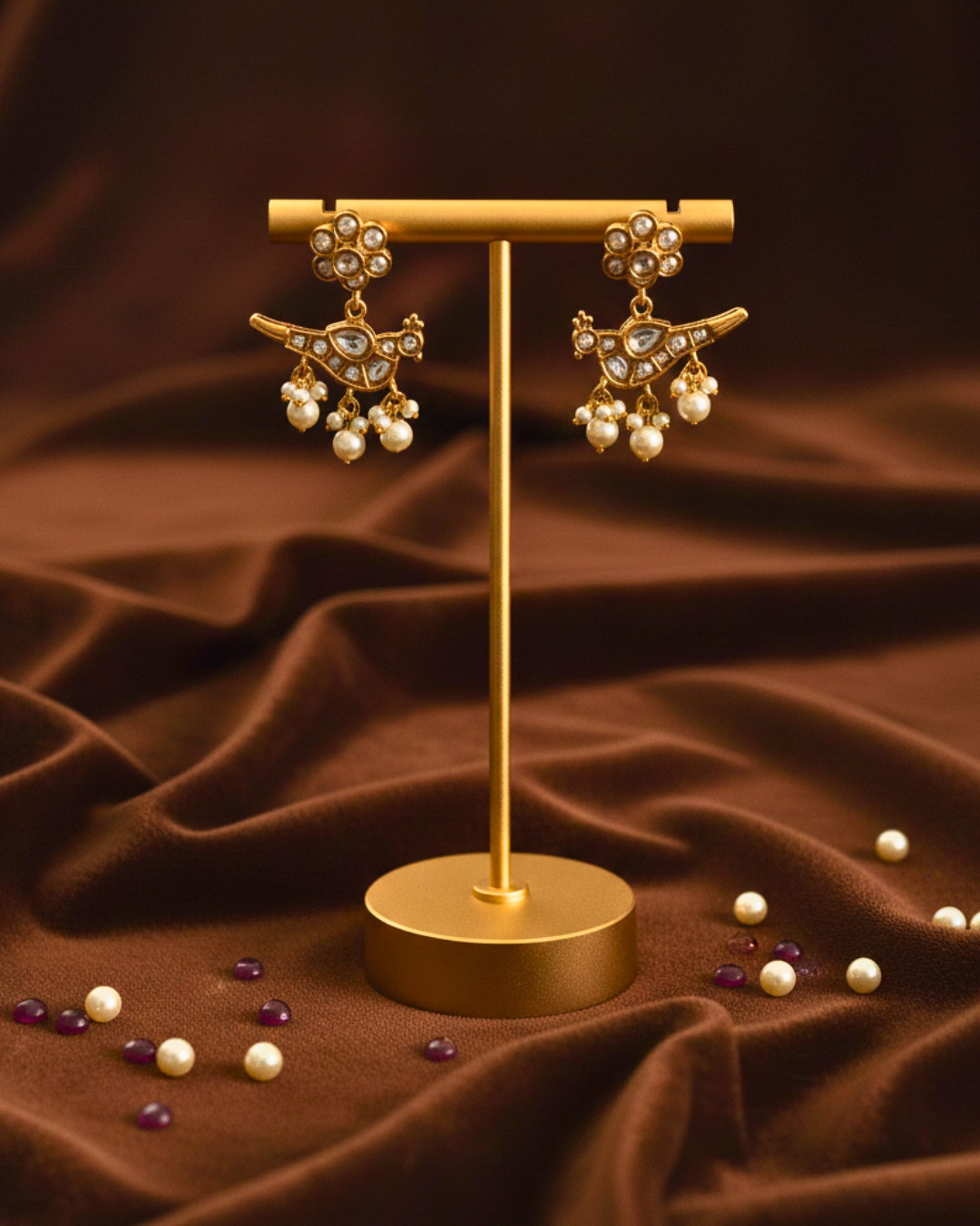 Noor-e-Mayur Kundan Pearl Ear Cuffs
