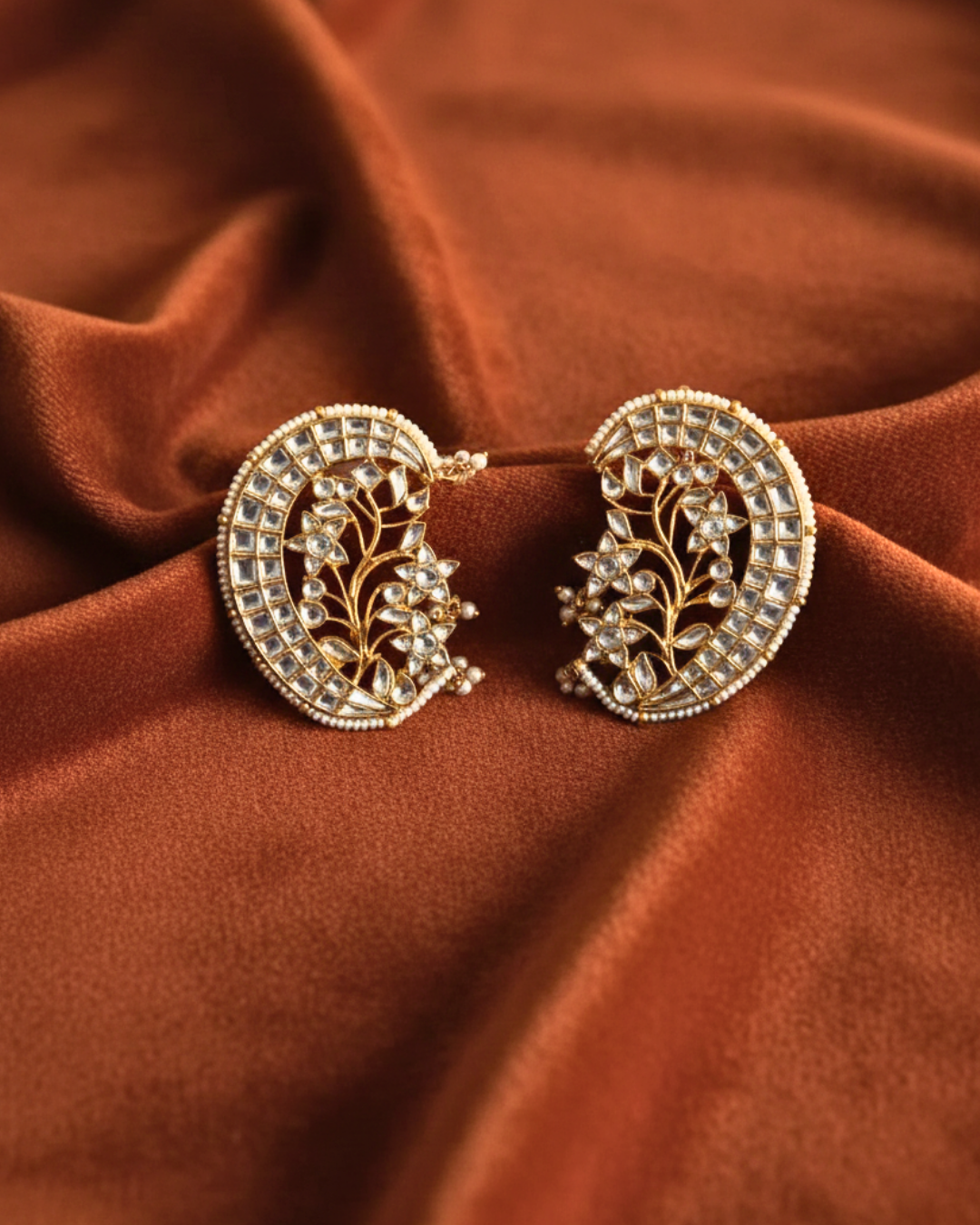Chandrika Kundan Pearl Ear Cuffs