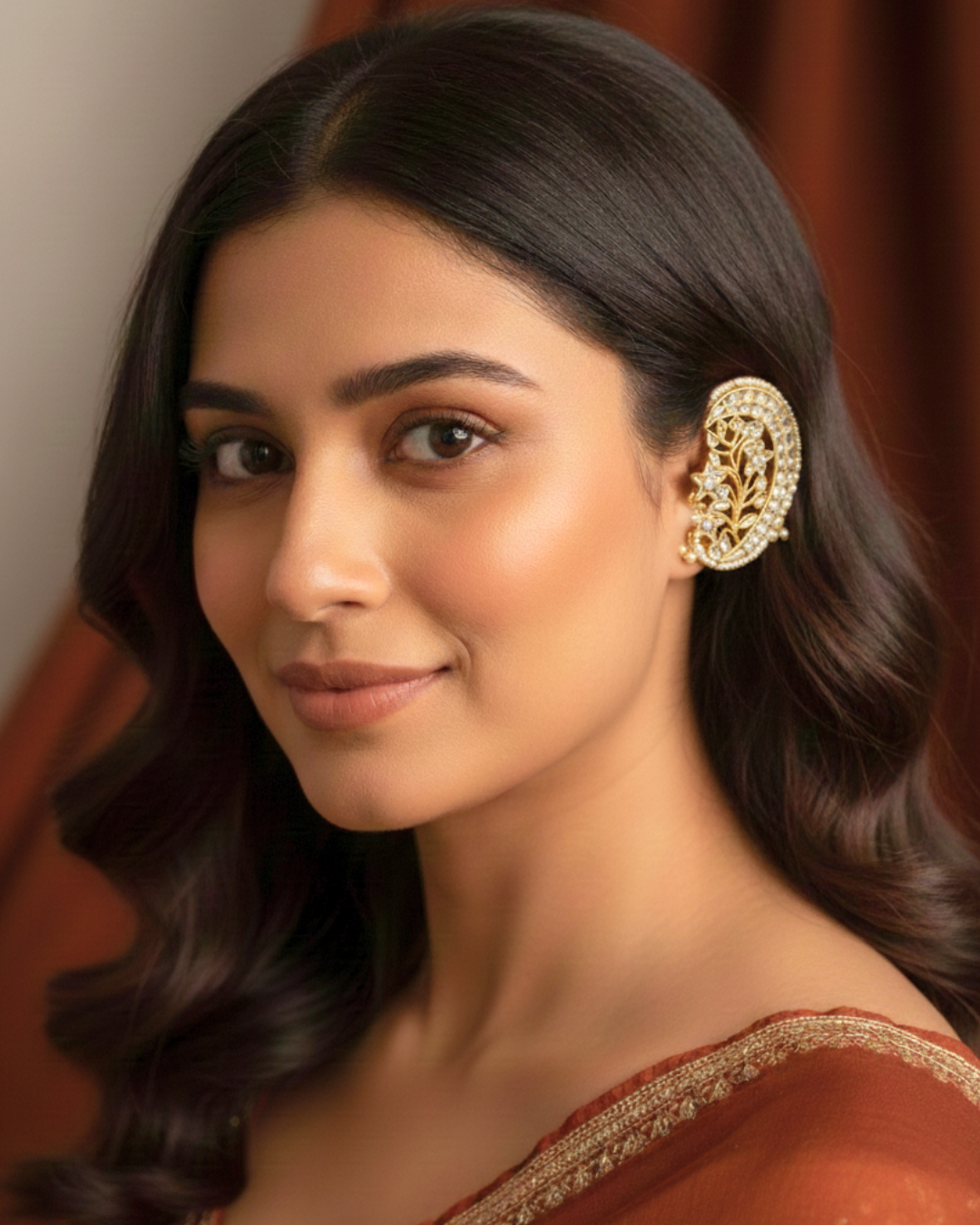 Chandrika Kundan Pearl Ear Cuffs