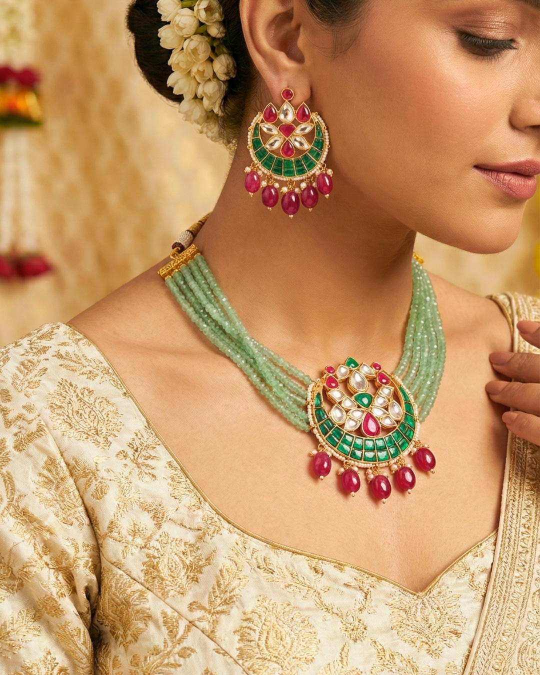 Gulbagh Meenakari Maharani Haar