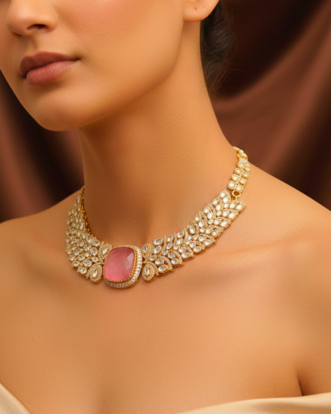Gulabi Noor Polki Choker