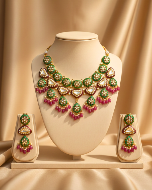 Rangrez Kundan Polki Necklace Set
