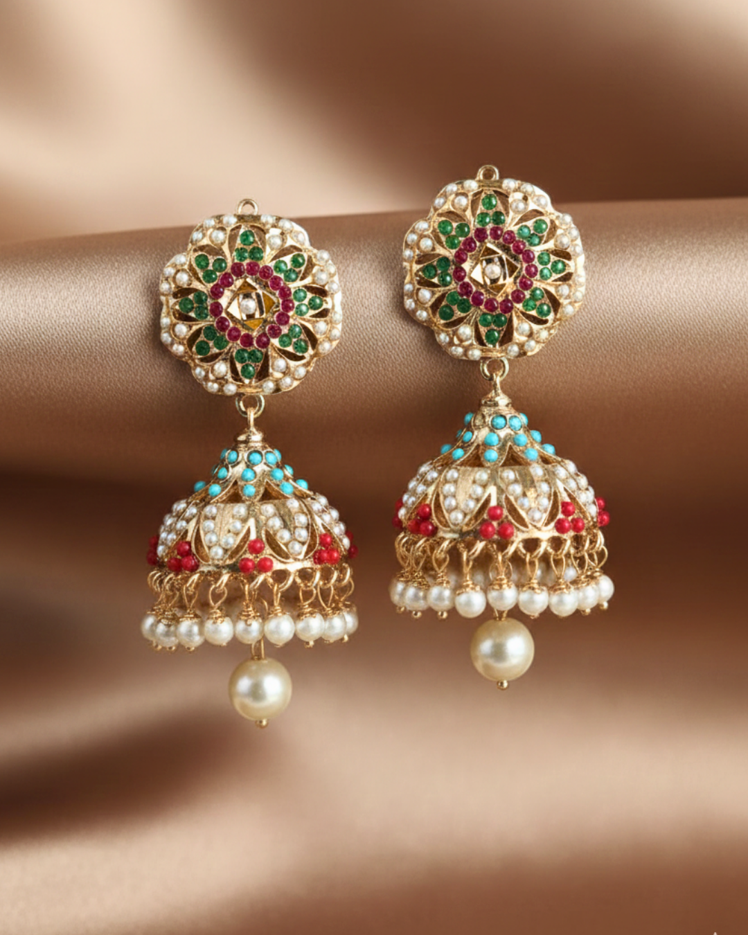 Rangmayi Kundan Jhumkas
