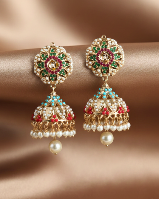Rangmayi Kundan Jhumkas