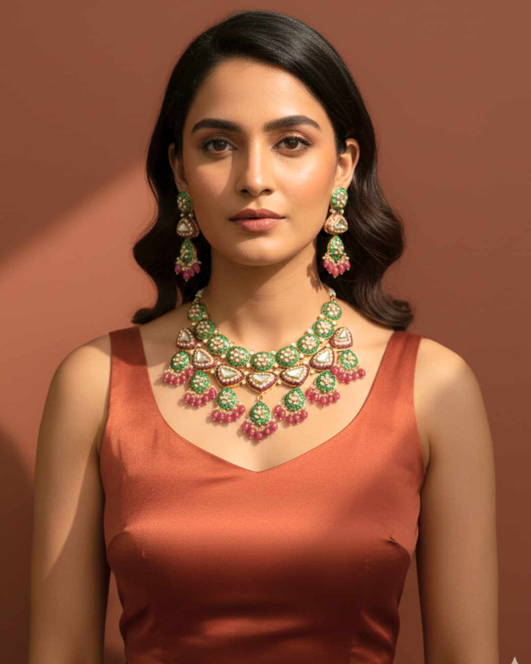 Rangrez Kundan Polki Necklace Set