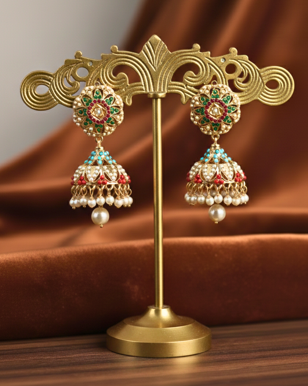 Rangmayi Kundan Jhumkas