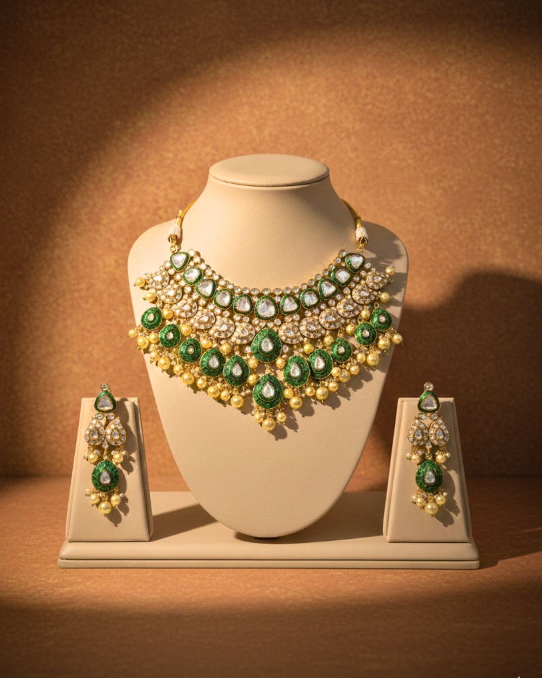 Emerald Noor Kundan Necklace Set
