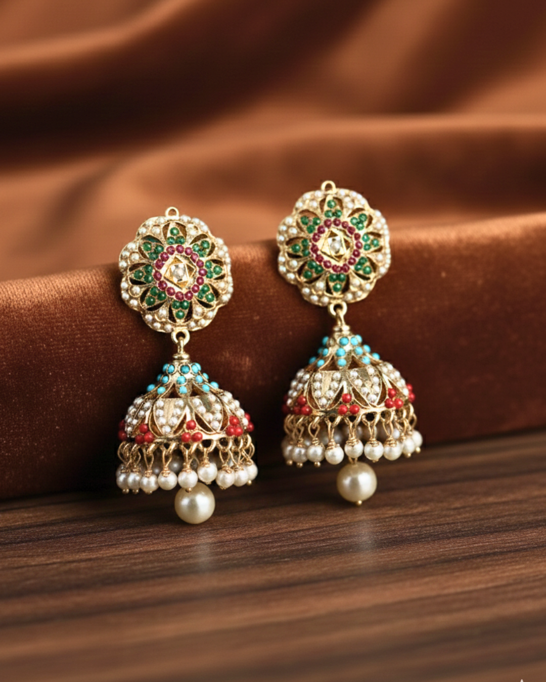 Rangmayi Kundan Jhumkas