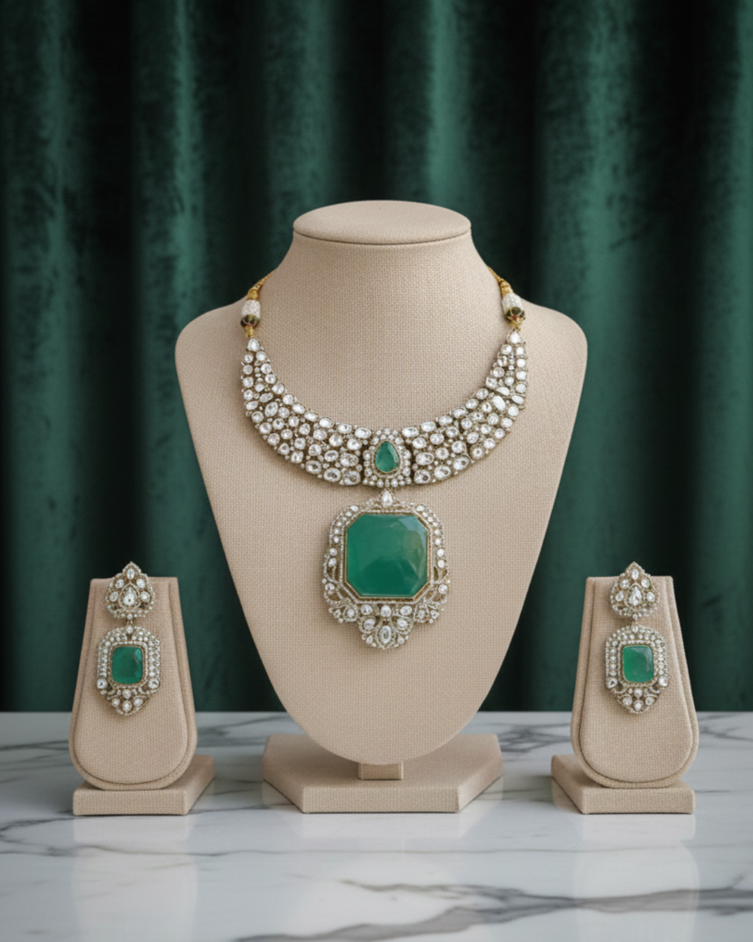 Emerald Darbar Heirloom Necklace Set