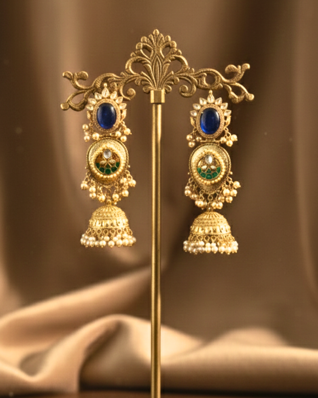 Raina Sapphire Jhumkas