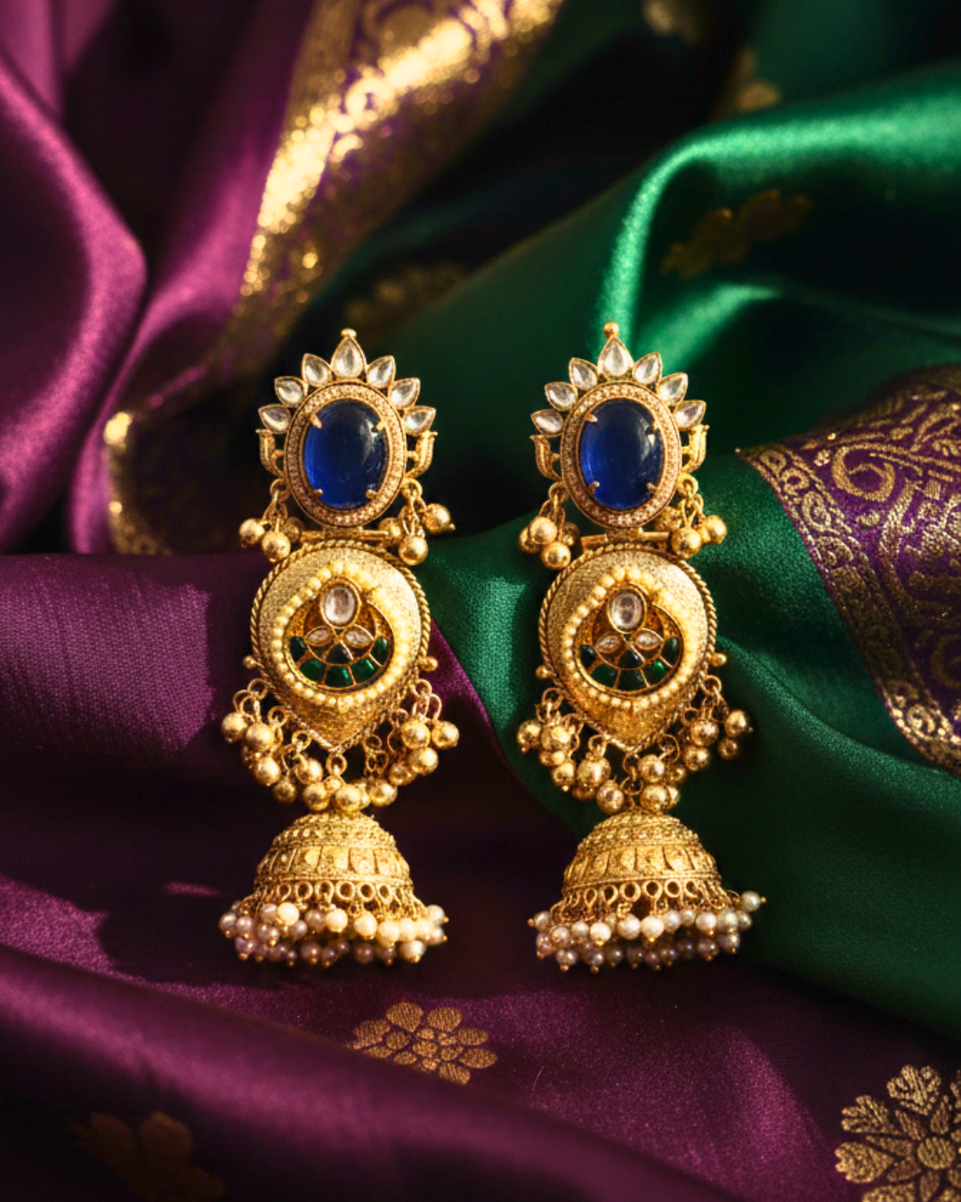 Raina Sapphire Jhumkas