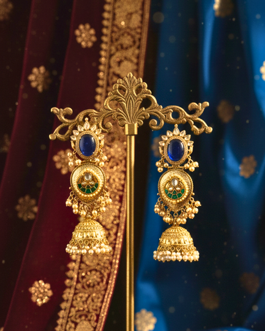 Raina Sapphire Jhumkas