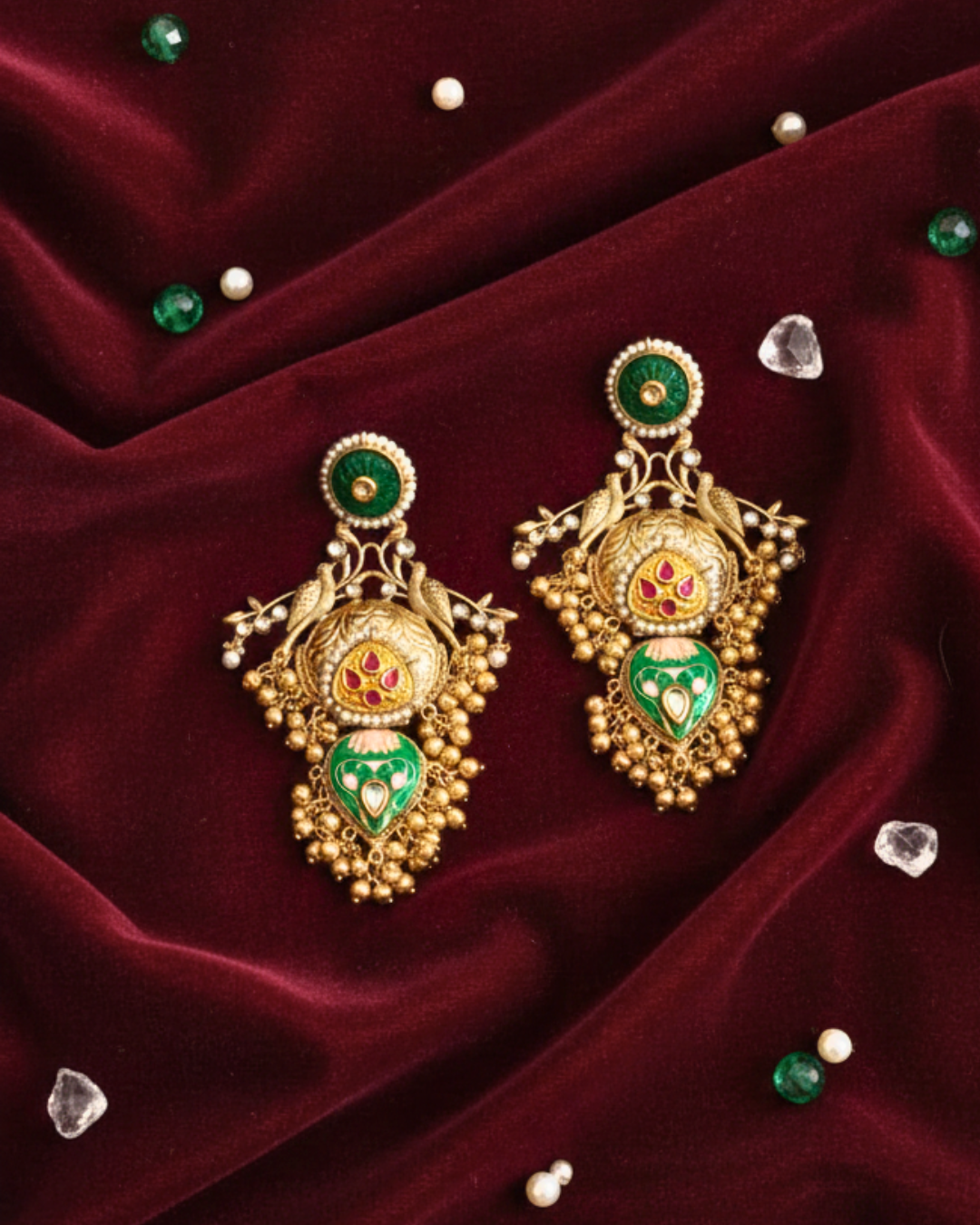Elina Emerald  Grace Earrings